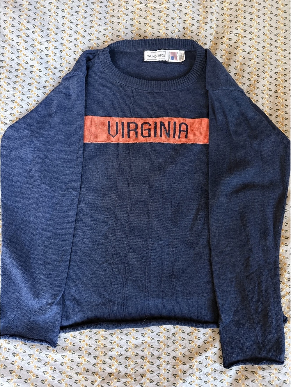 Wunderfol Navy Blue Virginia Sweater made in USA